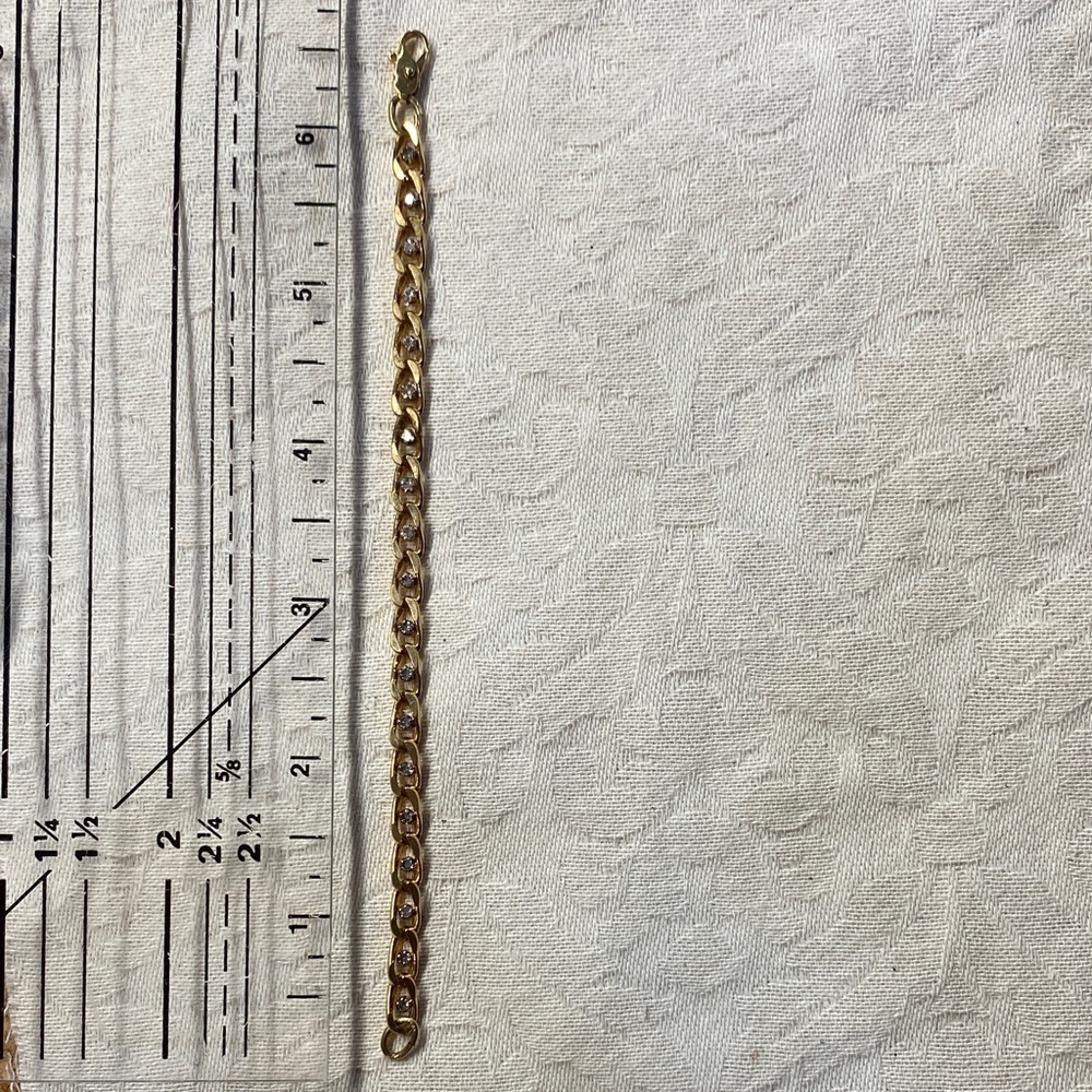 Elegant Vintage 1970 Women's Bracelet 6-1/2 inch with Clear Stones - Picture 6 of 6